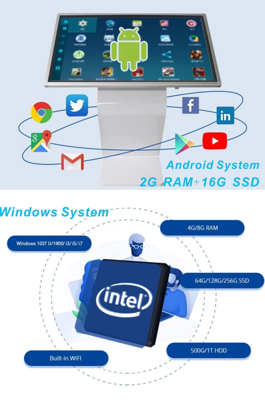 21.5-65 Inch LCD Touch Screen Panel Interactive Self-Service Kiosk