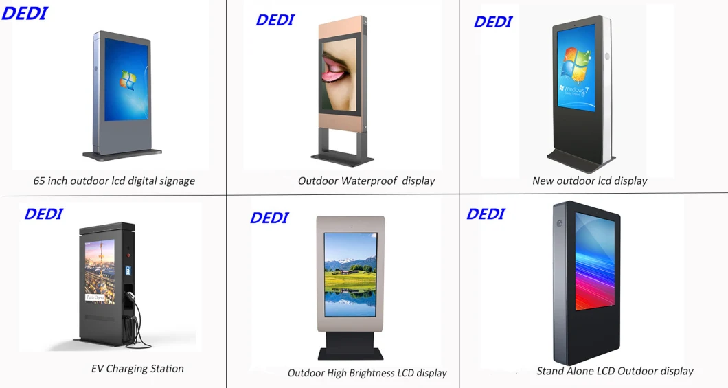 Dedi 55inch Fully Outdoor IP65 Waterproof LCD Display, Digital Display, LCD Advertising Display LCD Screen Digital Signage