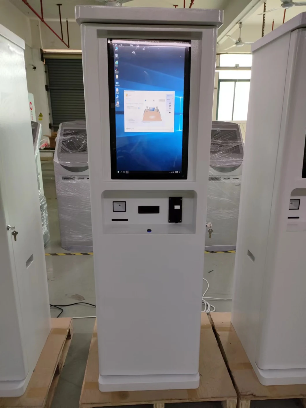 Cash Validator Payment Semi Outdoor Kiosk Supporting Finger Printer