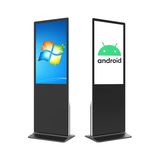 Usine 32 49 55 65 pouces Android 4K Totem écran tactile kiosque de signalisation numérique LCD sol debout affichage publicitaire